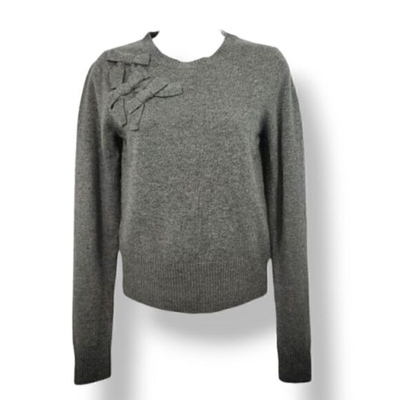 Y2K Juicy Couture Wool and Cashmere Bow Sweater in Heathered Gray Size Small - Picture 1 of 10